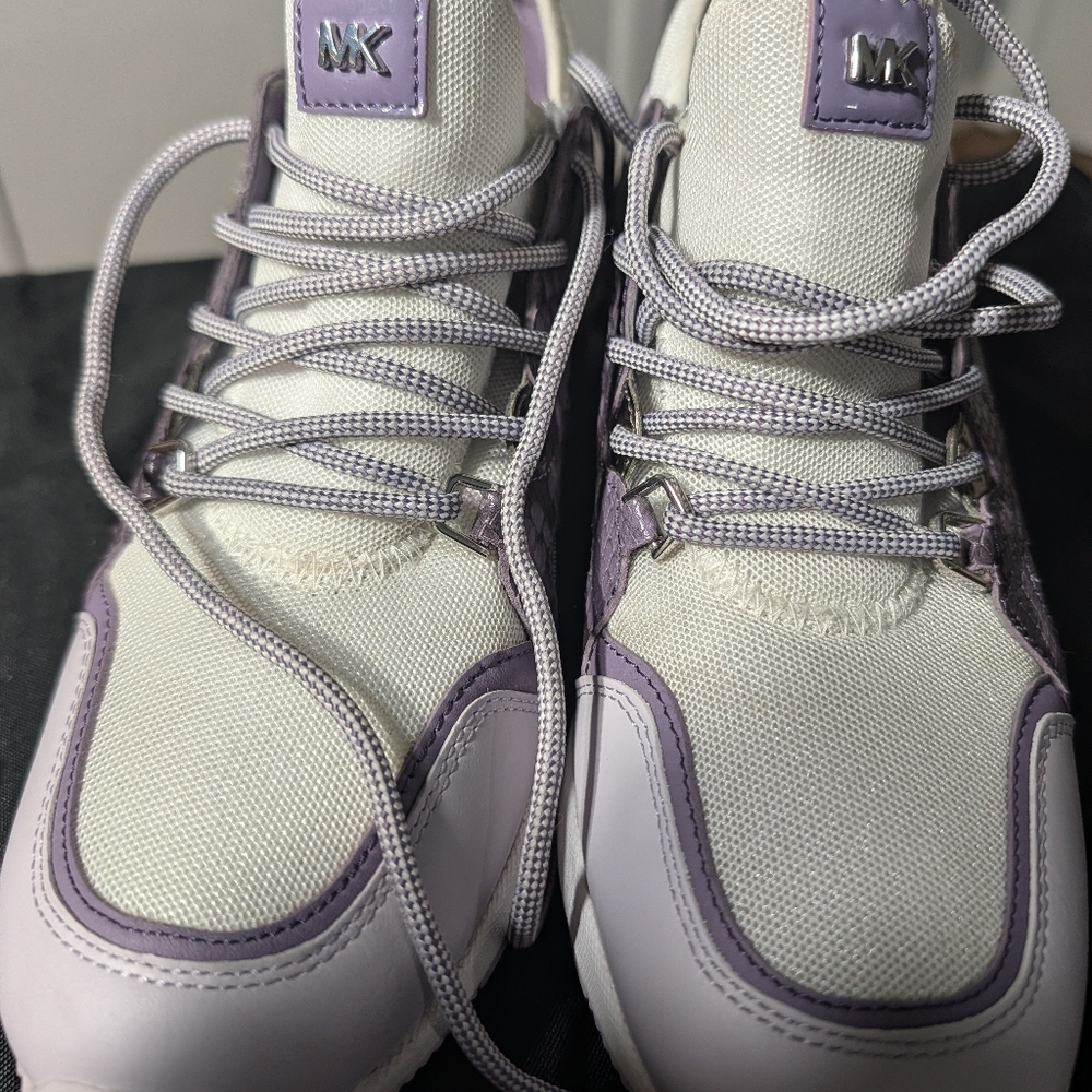 Michael Kors Liv Extreme Snakeskin Embossed Mixed Trainers. Size 8.5(W) - Picture 2 of 9